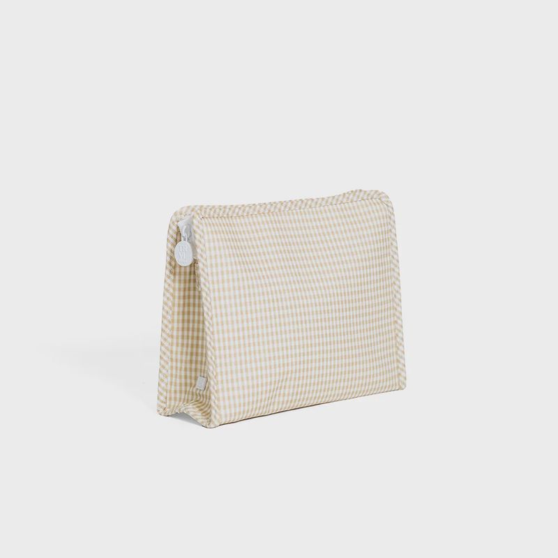 Gingham New Khaki Roadie Zip Pouch