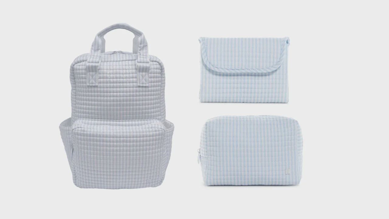 Quilted All You Need Diaper Bag Pimlico Stripe, Color: Pimlico Stripe Blue