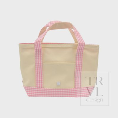 Gingham and Canvas Mini Tote