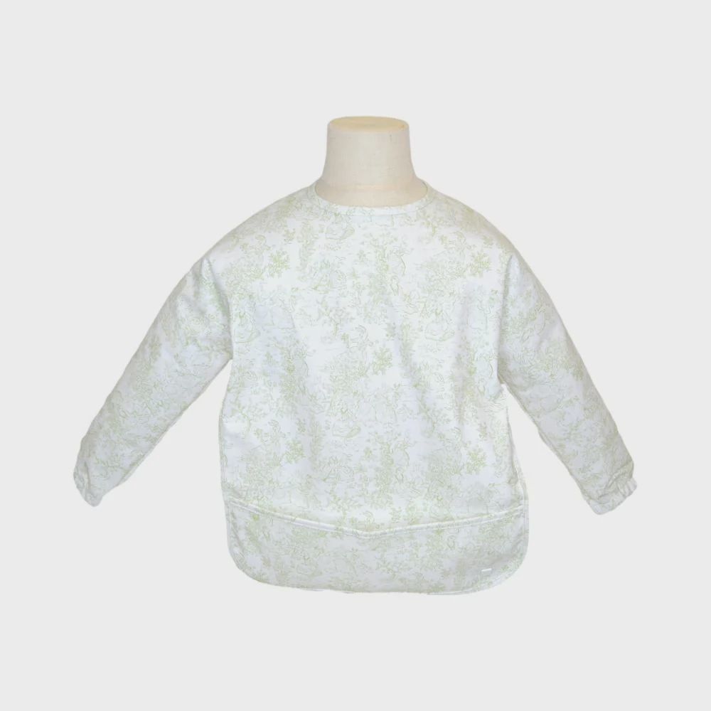 Bunny Toile Perfect Smock Bib, Color: Green, Size: Small