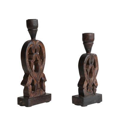 Distressed Mango Candle Holder