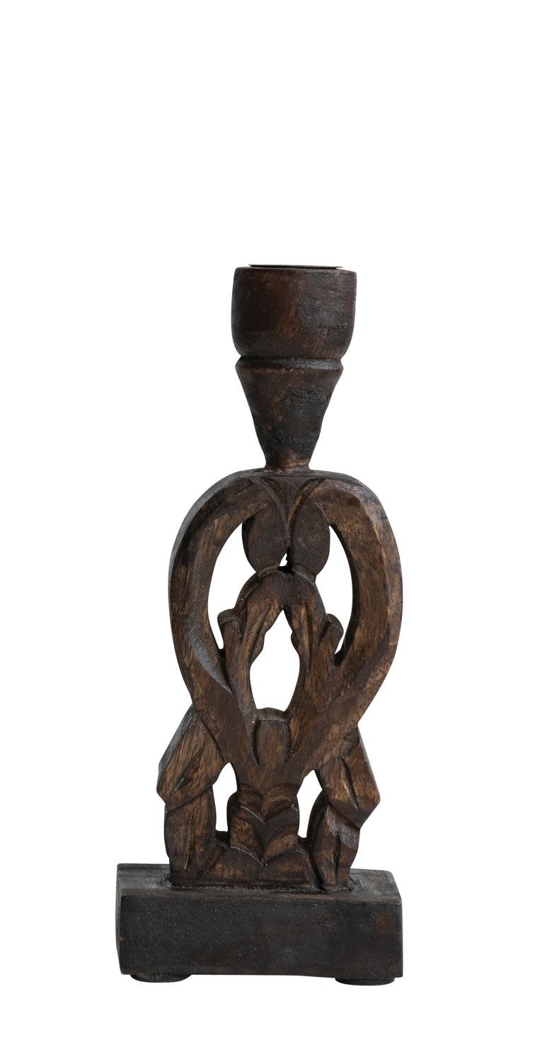 Distressed Mango Candle Holder, Size: Small
