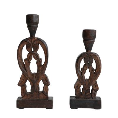 Distressed Mango Candle Holder