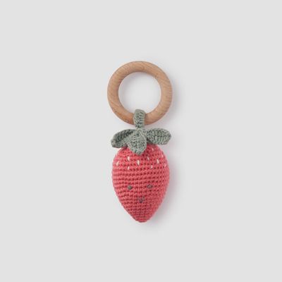 Strawberry Crochet Rattle