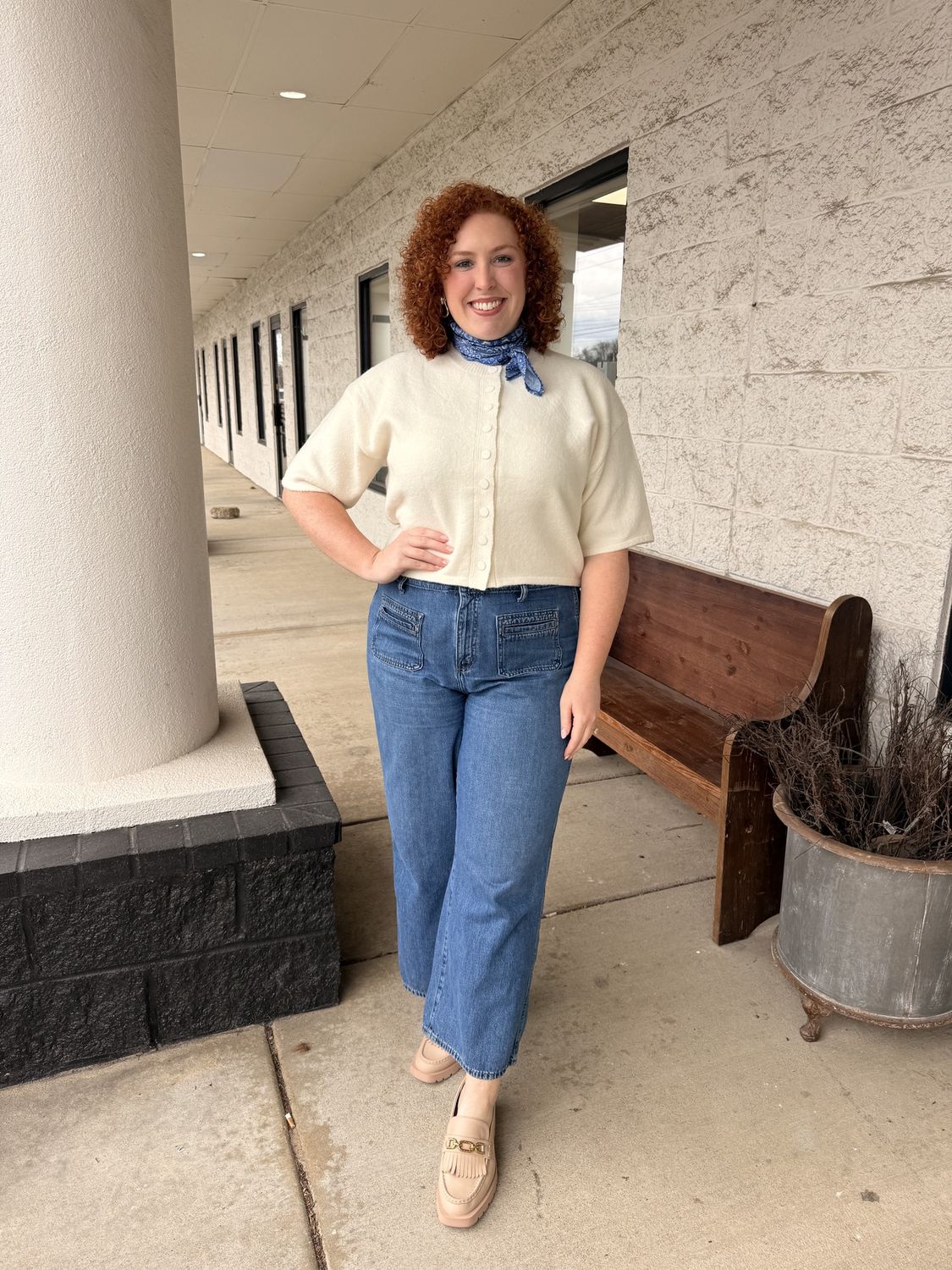 Brittney Sweater, Color: Cream, Size: S/M