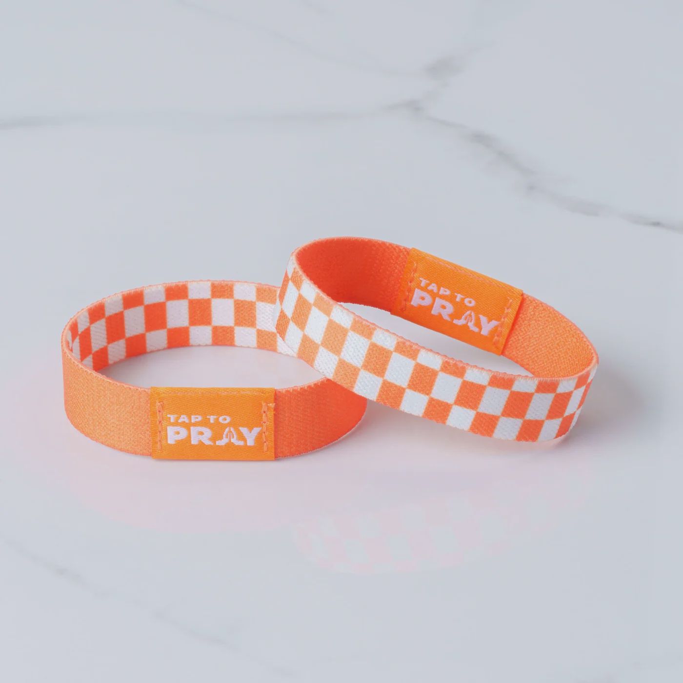 Tap to Pray - Orange &amp; White Checkers
