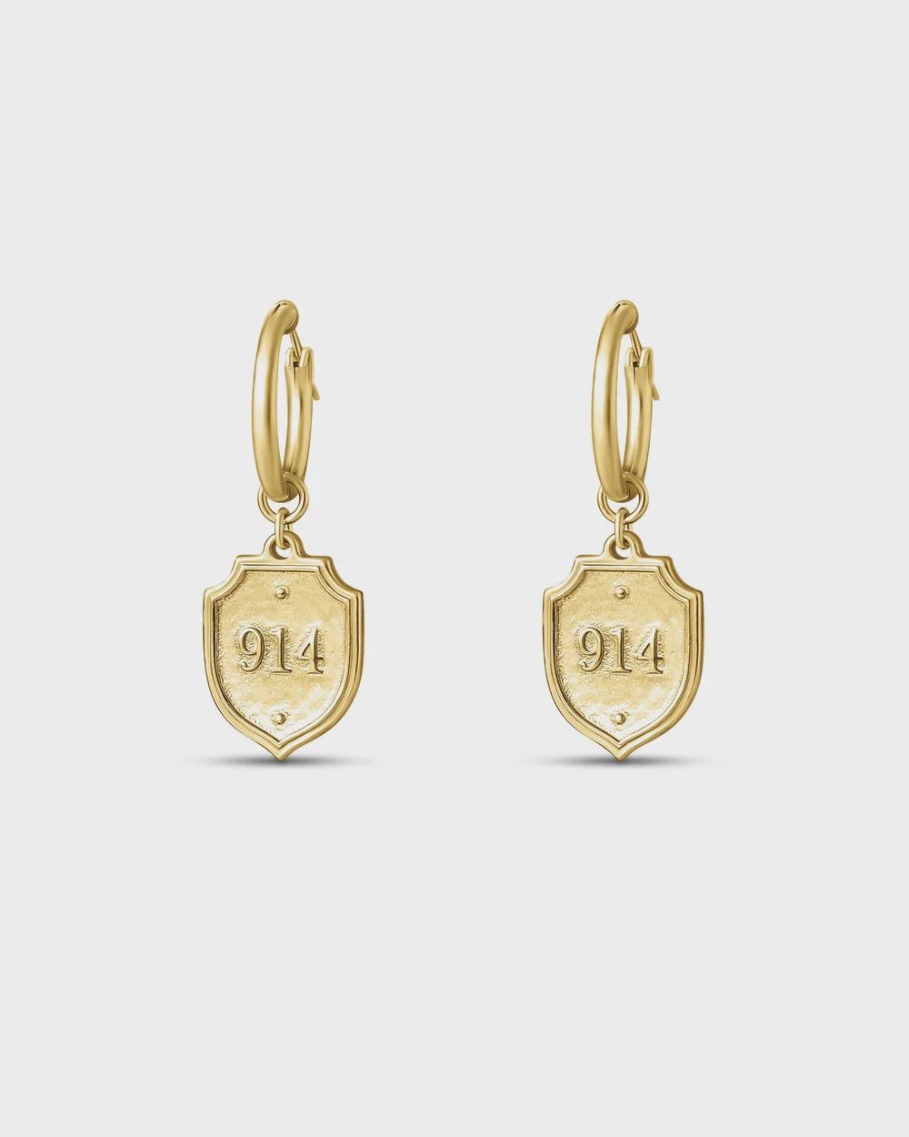 Psalm 91:4 Hoop Earrings, Metal: Gold