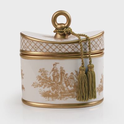 Elegant Gardenia Toile 2 Wick Ceramic