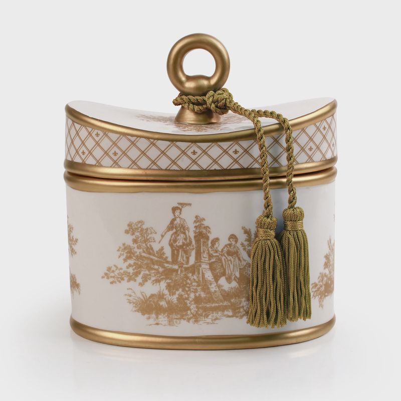Elegant Gardenia Toile 2 Wick Ceramic