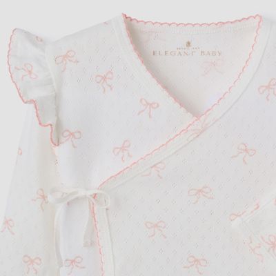 Pink Bow Organic Cotton Pointelle 3pc Set