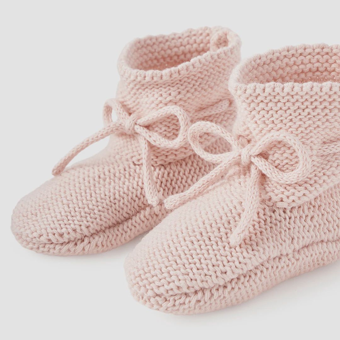 Knitted Booties, Color: Pink