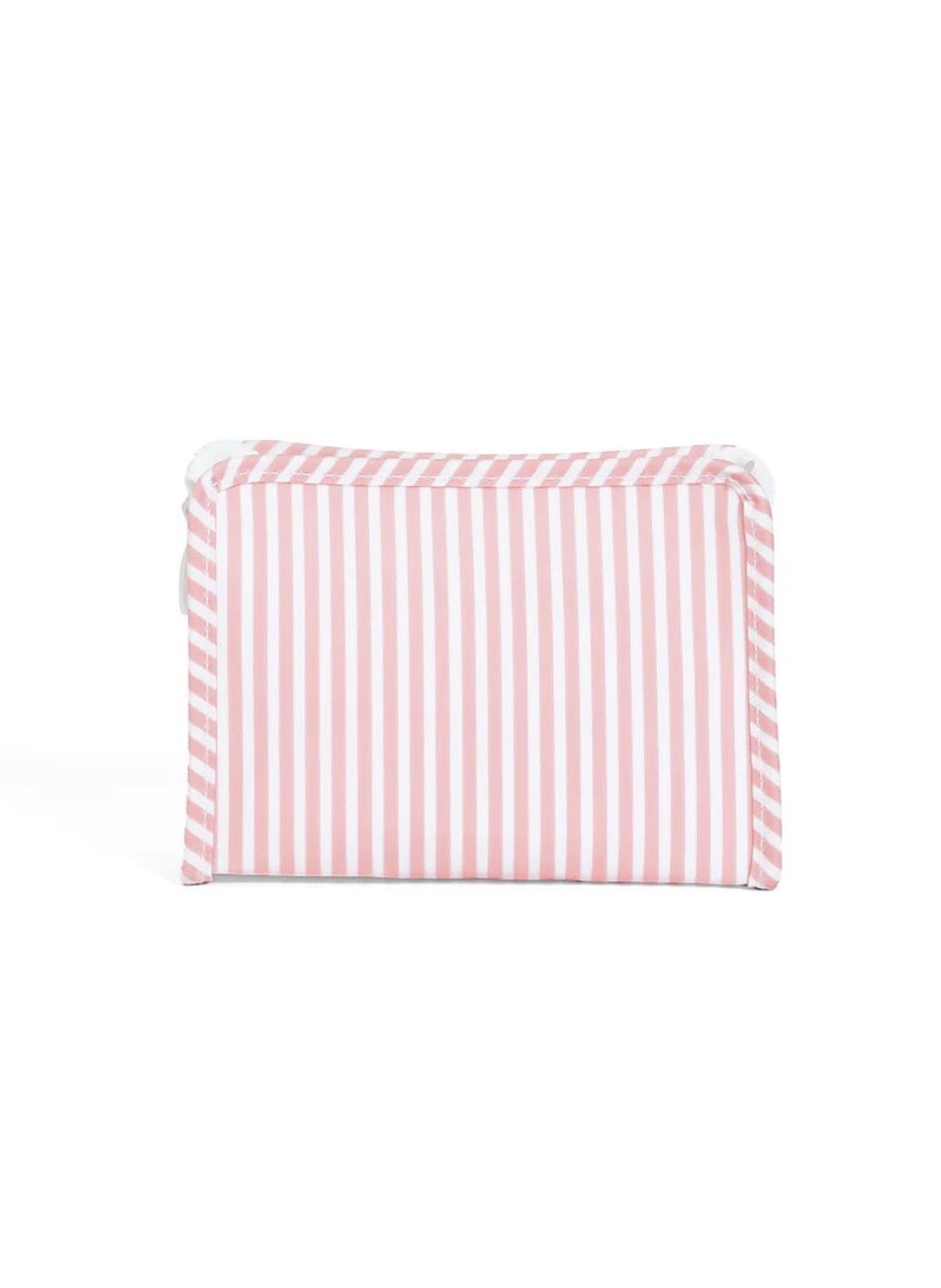 Pimlico Stripe Dusty Rose Roadie Zip Pouch, Size: Large