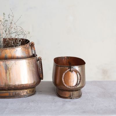 Oval Copper Planter