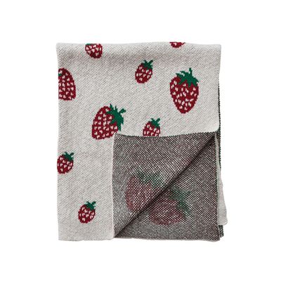Strawberry Knit Baby Blanket