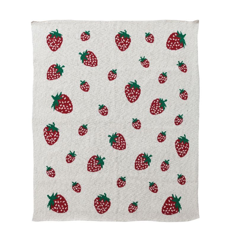 Strawberry Knit Baby Blanket