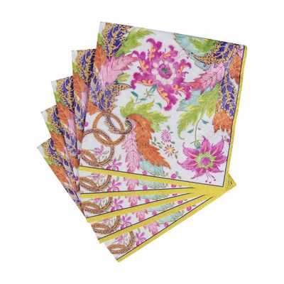 Ivory Tobacco Leaf  Boxed Cocktail Napkins