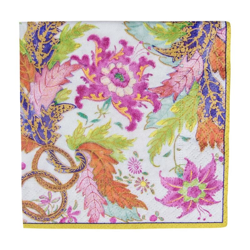 Ivory Tobacco Leaf  Boxed Cocktail Napkins