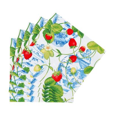 Strawberries and Cream Cocktail Napkin