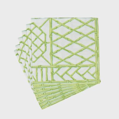 Bamboo Screen Moss Green Luncheon Napkins