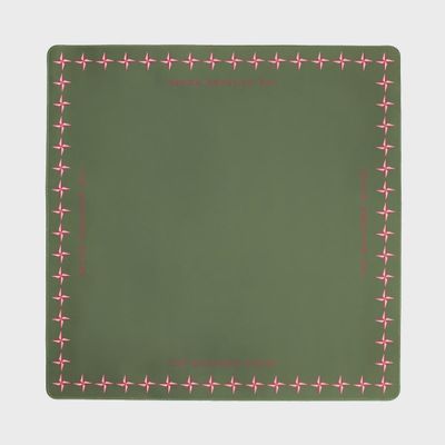 Deco Olive &amp; Red Double-Sided Mahjong Mat