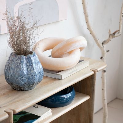 Embossed Blue Planter