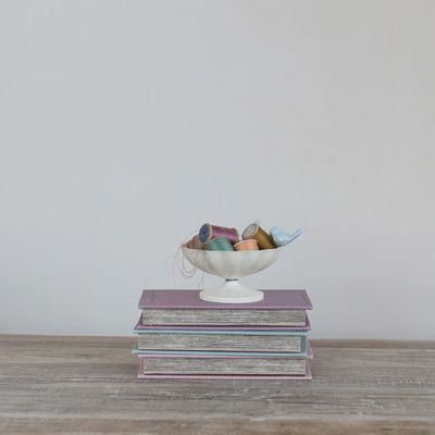 Decorative Scalloped Bowl with Birds