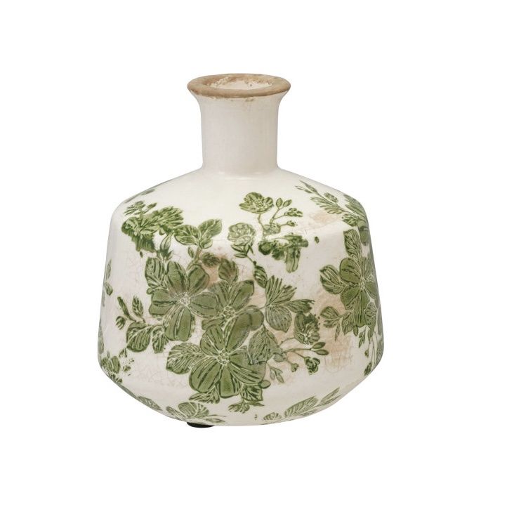 Petite Green Botanical Vase, Design: Tall