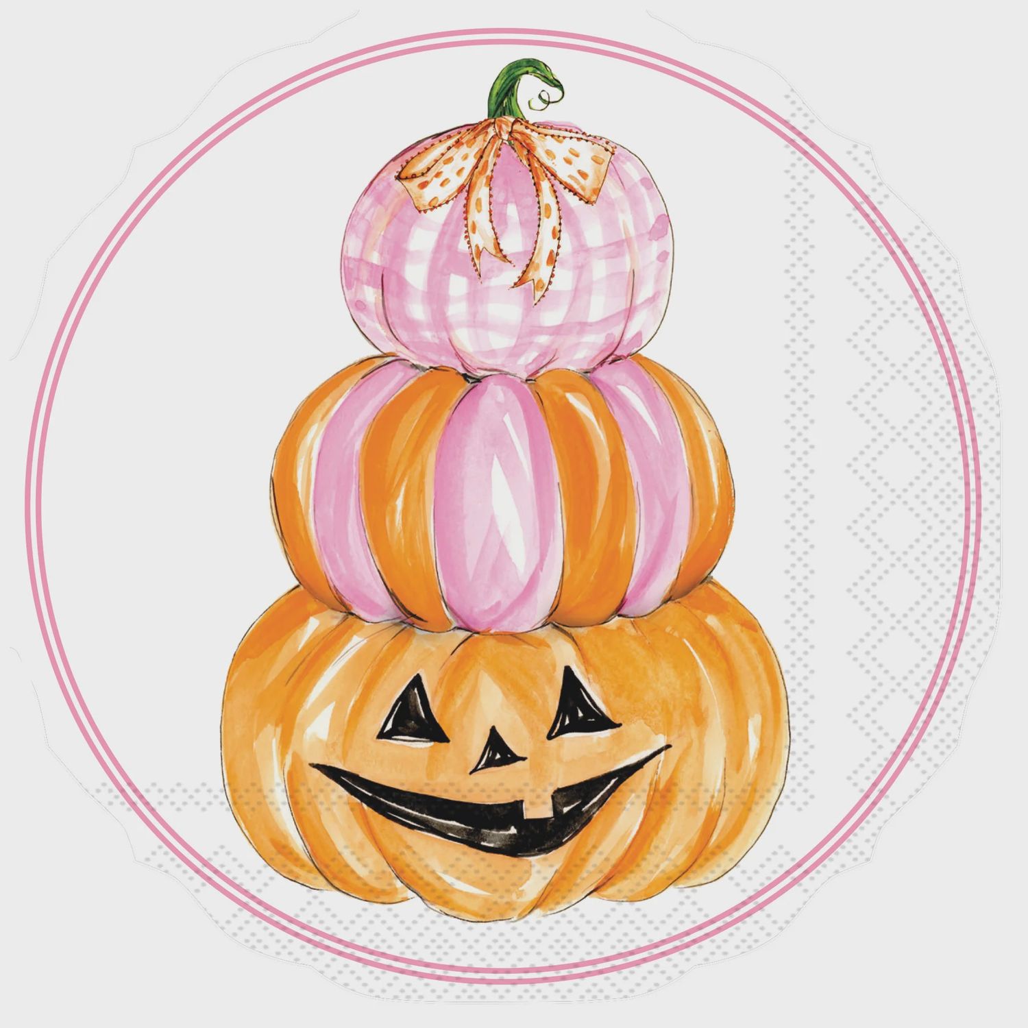 Pink Pumpkin Stack Luncheon Napkins