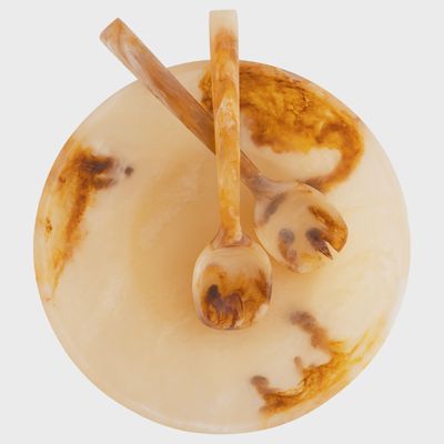 Umber &amp; Cream Resin Serving Set