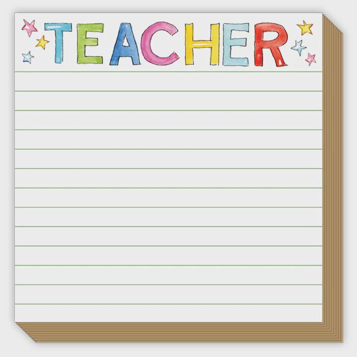 Teacher Luxe Notepad with Colorful Stars