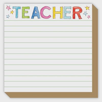 Teacher Luxe Notepad with Colorful Stars