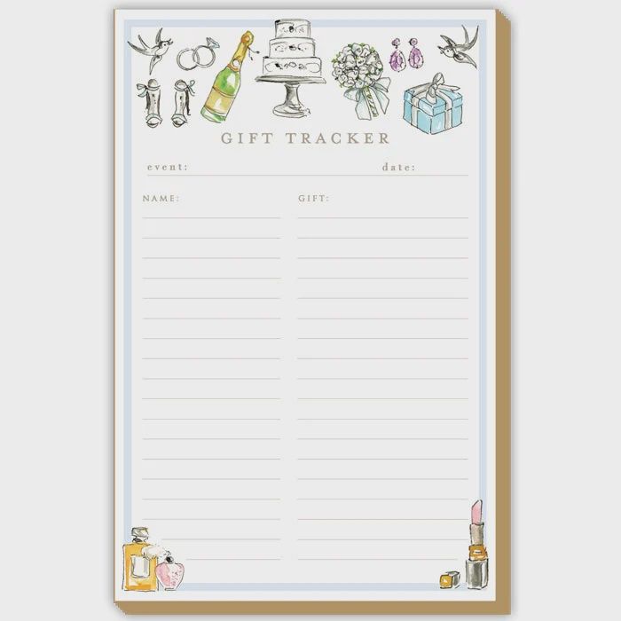 Bridal Gift Tracker Luxe Large Notepad