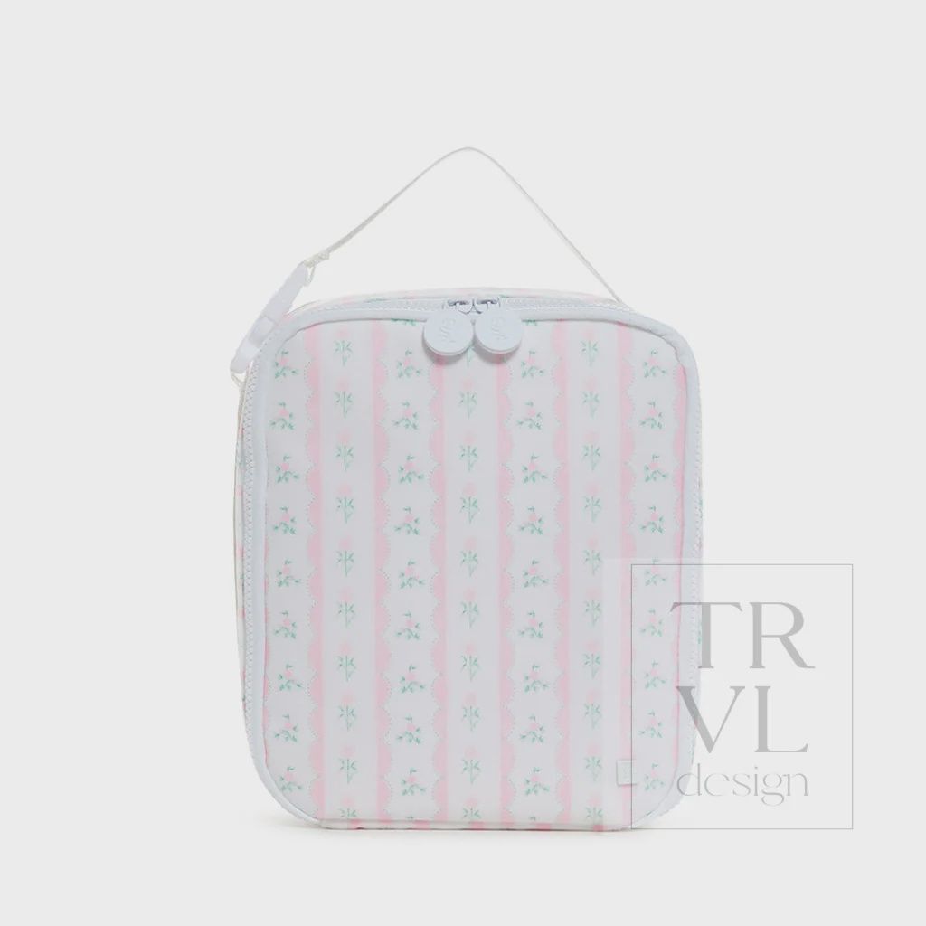 Ribbon Floral Insulated Lunch Box, Color: Pink
