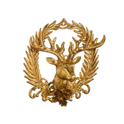 6" Deer with Wreath Ornament