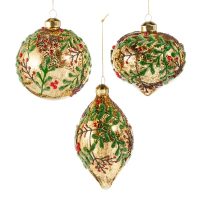 4" Holly Berry Ornament