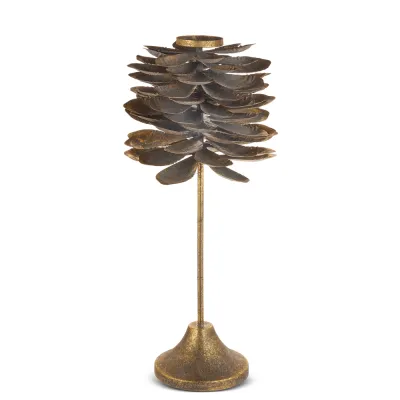 Antique Pinecone Candle Holder