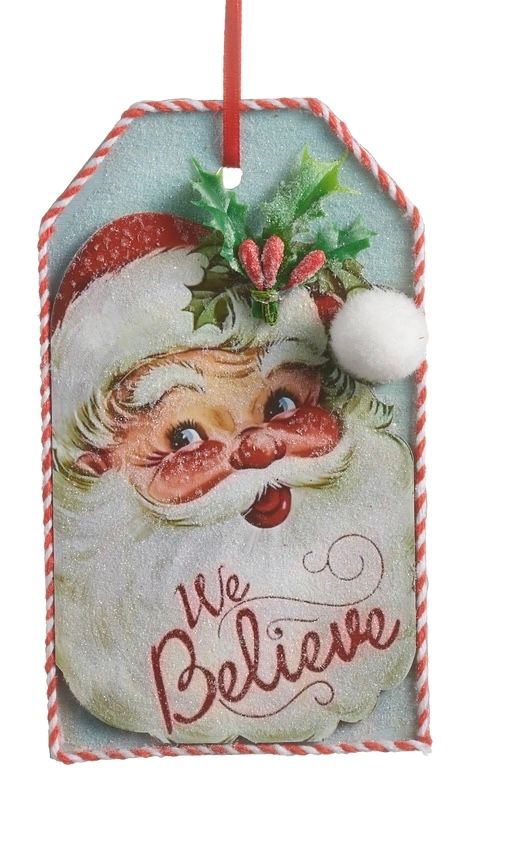 Vintage Tag Ornament, Character: Santa