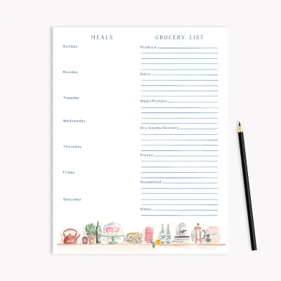 Menu Planning Notepad