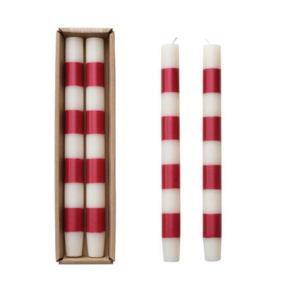 Christmas Striped Tapers