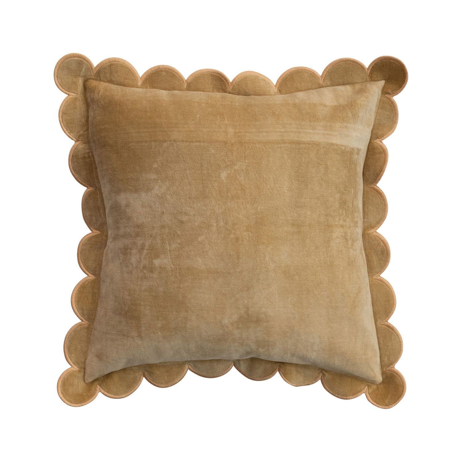 Mustard Velvet Scalloped Pillow