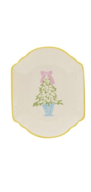 Stoneware Tree Motif Dish, Color: Yellow