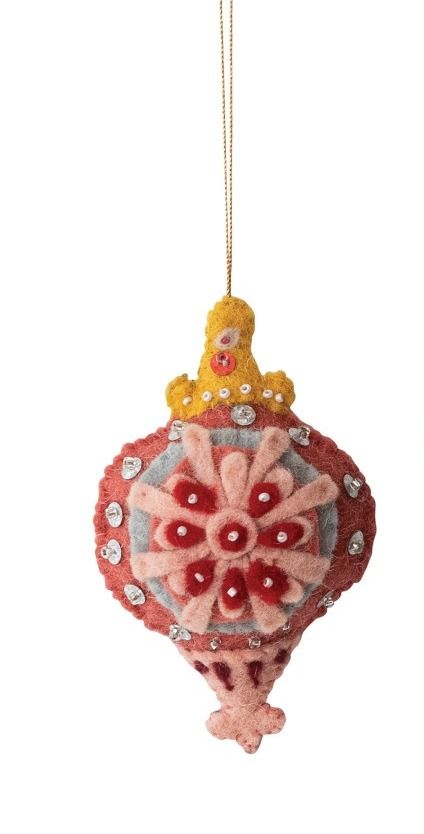Felt Finial Ornament, Color: Pink