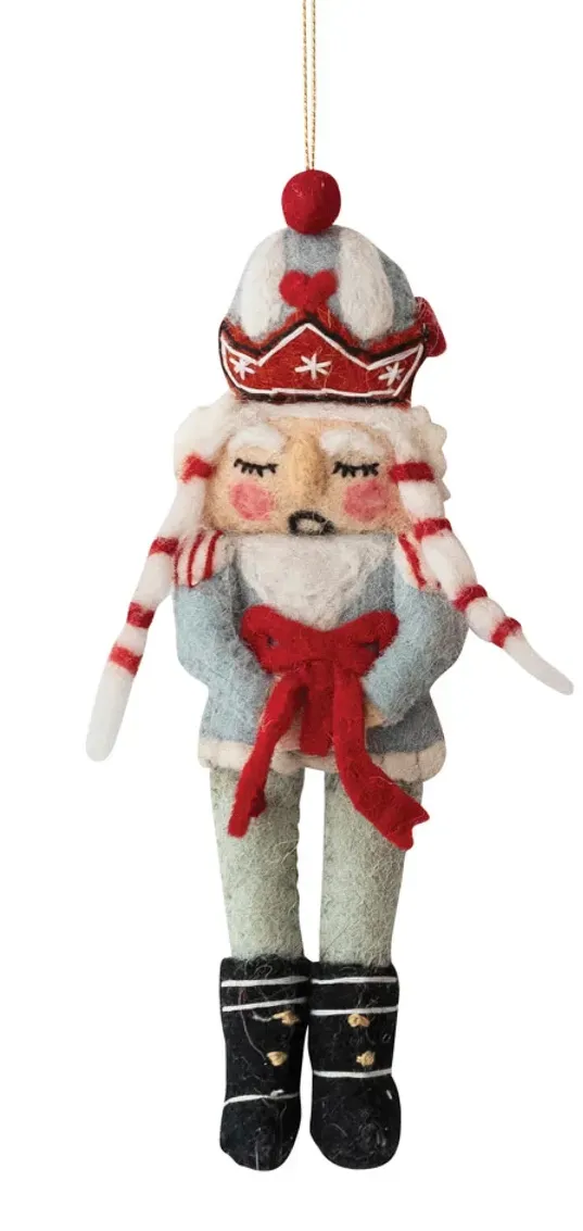Felt Nutcracker Ornament, Color: Blue