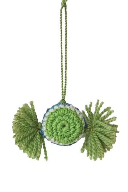 Crocheted Candy Ornament, Color: Green