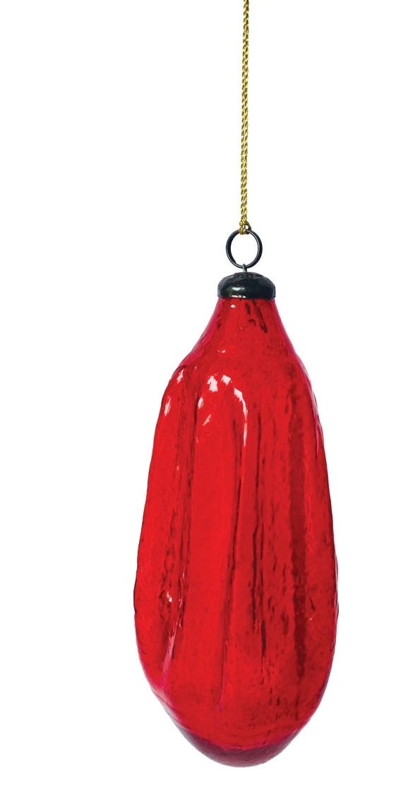 Hand-Blown Glass Ornament, Style: Elongated