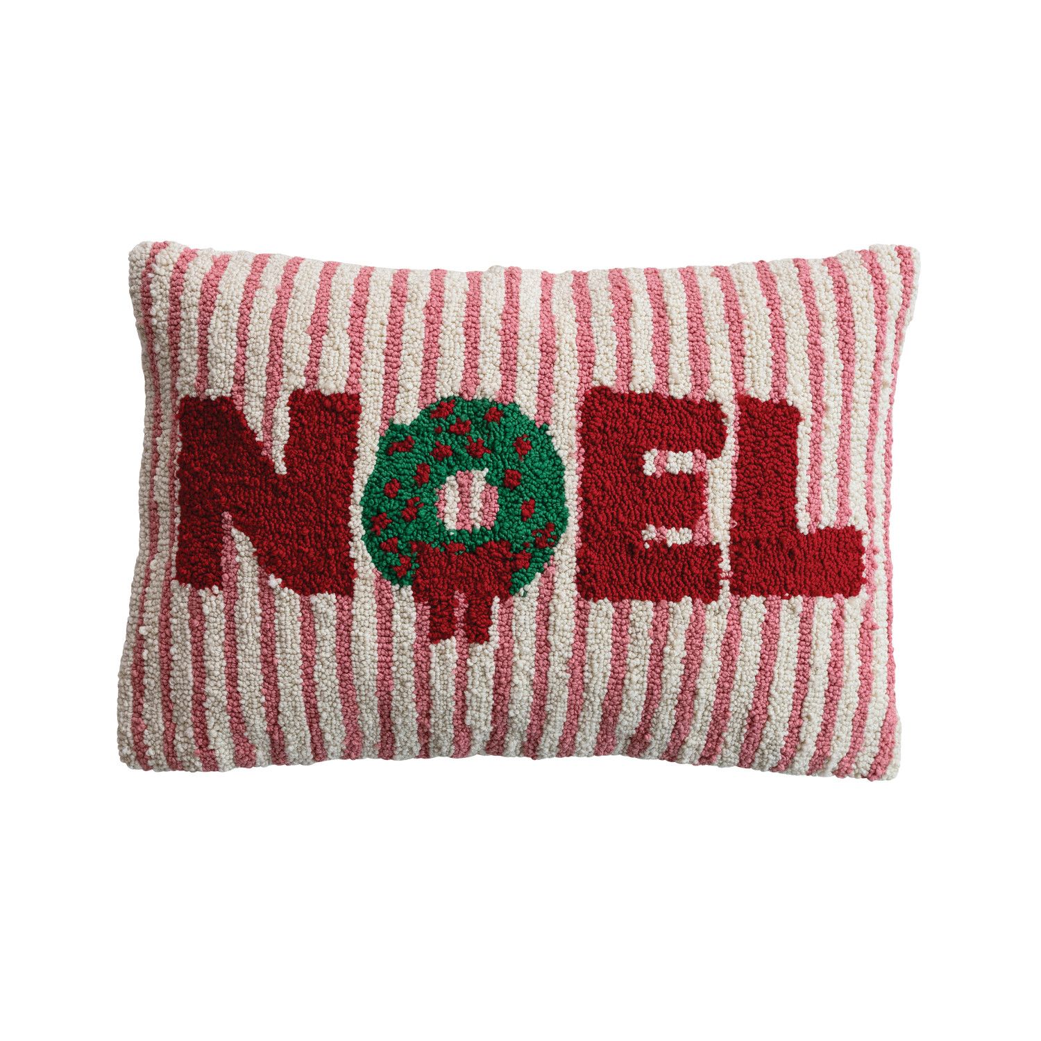 Noel Wreath Tufted Lumbar Pillow