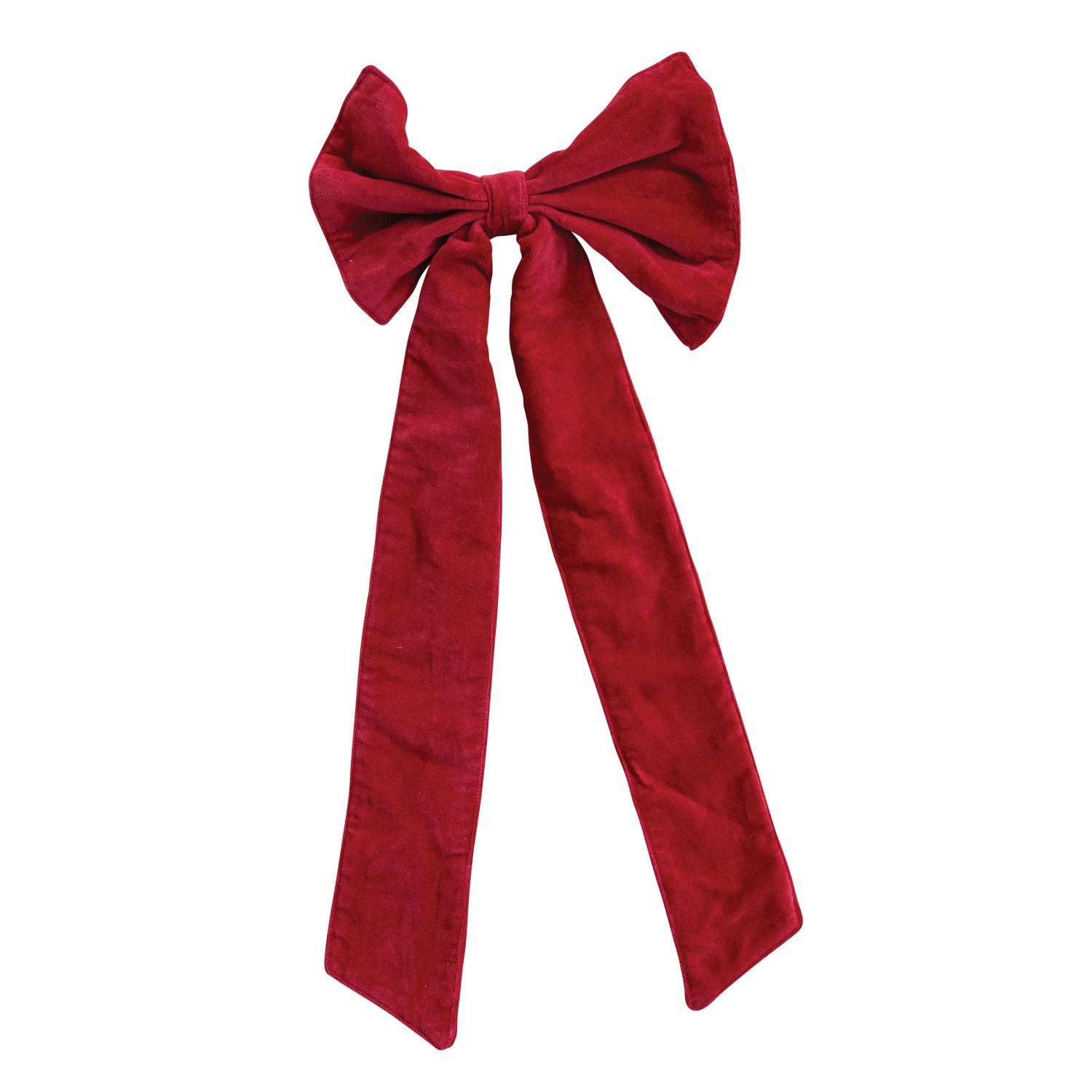 Cotton Velvet Clip-On Bow, Color: Red, Size: 21"