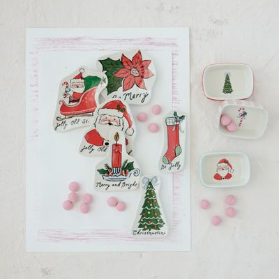 Festive Stoneware Holiday Dish