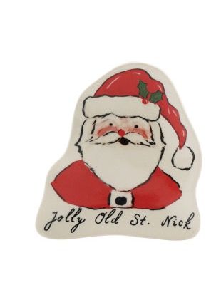 Festive Stoneware Holiday Dish, Style: Santa