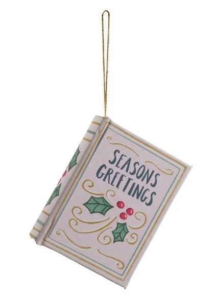 Christmas Book Ornament, Style: Seasons Greetings